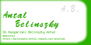 antal belinszky business card